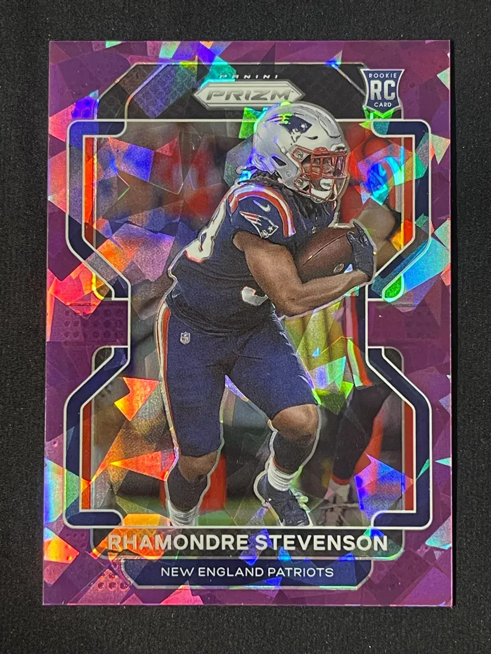 2021 Panini Prizm Rookies Prizm Purple Ice #367 Rhamondre Stevenson /225 /LYH