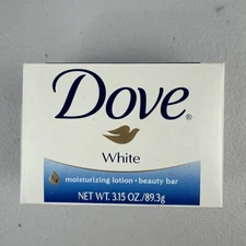 1 Dove White Beauty Bar Soap 1/4 Moisturizing Lotion 3.15 Oz Vintage Made In USA