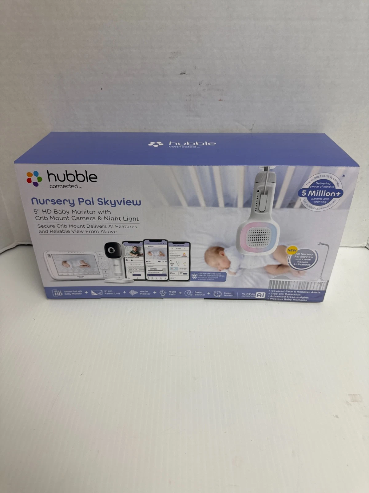 Hubble Connected Nursery Pal Skyview 5" HD Baby Monitor & Camera