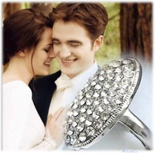 Bellas Kristall Verlobungs Ring Klassik Silbern Twilight Saga 16,5-21mm