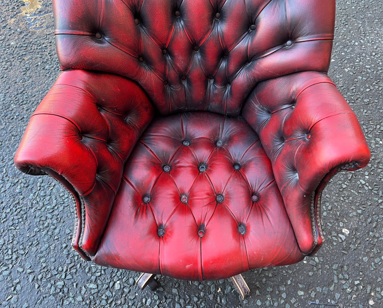 Vintage Retro CHESTERFIELD Red Oxblood Swivel Directors Captains Chair
