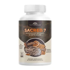 Naturealm Sacred 7 Mushroom Capsules Supplement – Boost Immunity Focus Vegan ...