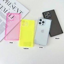 Fr iPhone 16 Pro Max 15 14 13 12 7 Solid Color Transparent Shockproof Phone Case