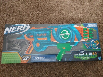NERF Elite 2.0 Flipshots Flip-32 Gun. Holds 32 darts shoots 1 or 2