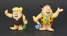 1990 2.5" BARNEY RUBBLE 3" FRED FLINTSTONE Flintstones Vintage PVC Figures Set