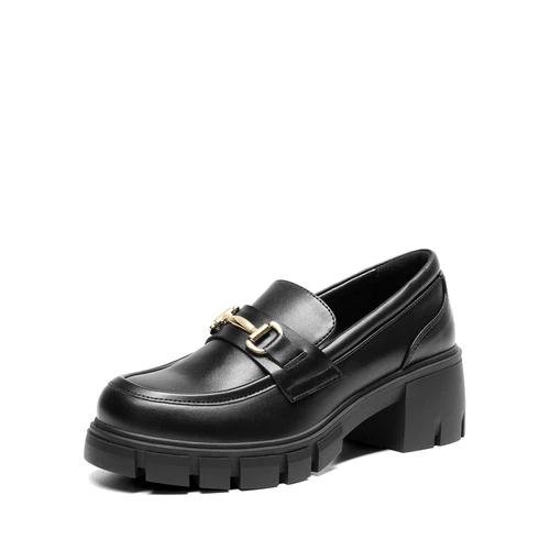 Women Comfortable Slip On Casual Loafers Low Chunky Heel Round Toe Loafer Shoes - Picture 10 of 32