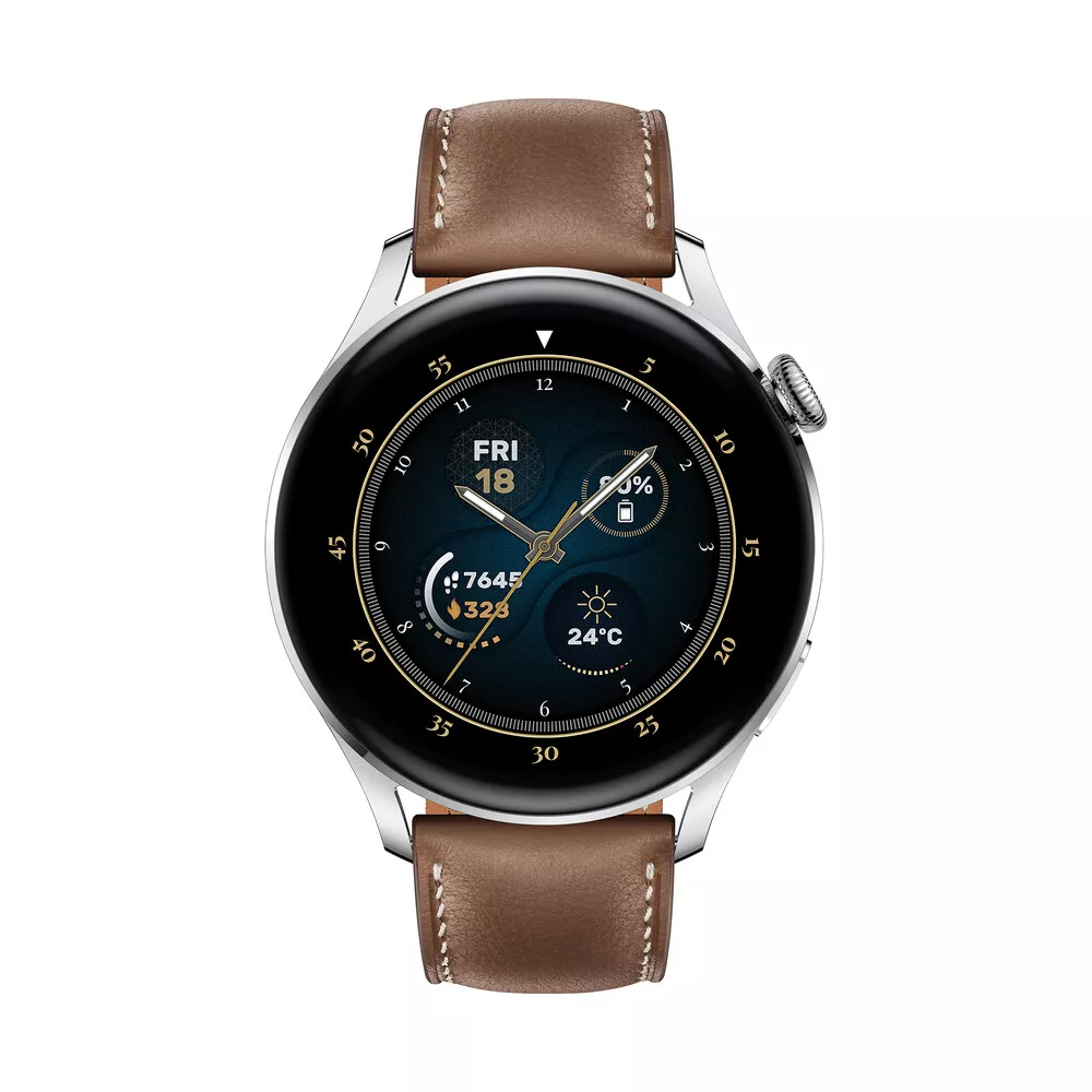 HUAWEI WATCH 3 Classic Edition Brown Leather Strap Smart Watch By