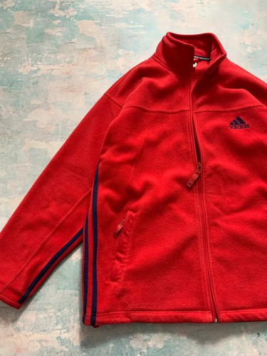 Vintage Adidas Fleece Full Zip Jacket 1990s men’s size Large Red Outdoor Life - Picture 9 of 24