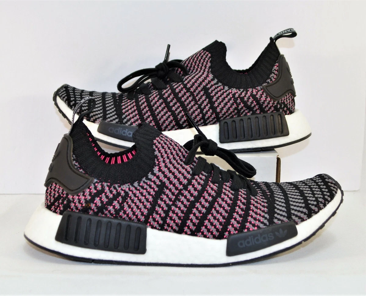 Adidas NMD R1 STLT Primeknit Black Solar Pink Running 9 NEW CQ2386 | eBay