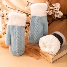 Knitted Warm Glove Winter Thickened Thick Soft Cozy Cold-Resistant Ladies Women