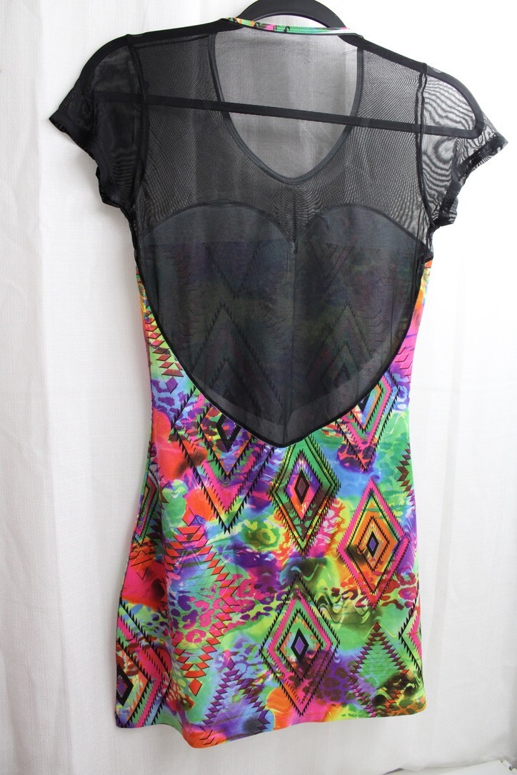 Women's Polyester Mesh Black MulticolorGeometricP… - image 3