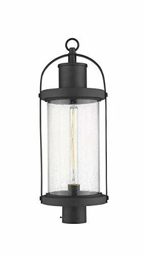 Z-Lite 569PHM-519P-BK Roundhouse 1 Light 114 inch Black Outdoor Post Mount - Picture 1 of 1