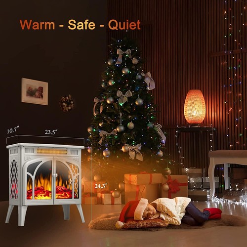 Electric Fireplace Stove Heater,Adjustable Brightness,Remote,Timer,Thermostat - Picture 7 of 7