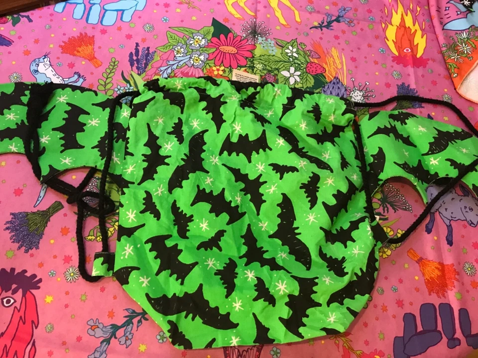 Lush Black Tote Bag 🍀 Fledermaus Rucksack Bat Tasche Canvas Bag 🌺 Stoffbeutel