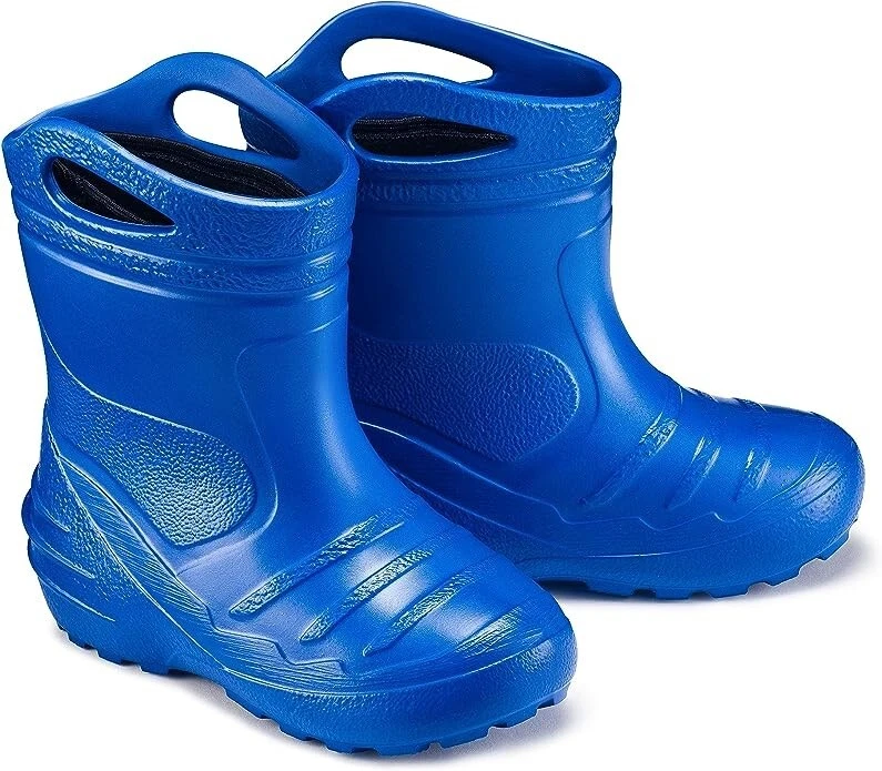 Botte en Caoutchouc Enfant - Bottes de Pluie Fourrée Bleu - Taille