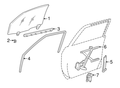 Genuine LX470 Land Cruiser Front Door Glass Channel Run LH 68151