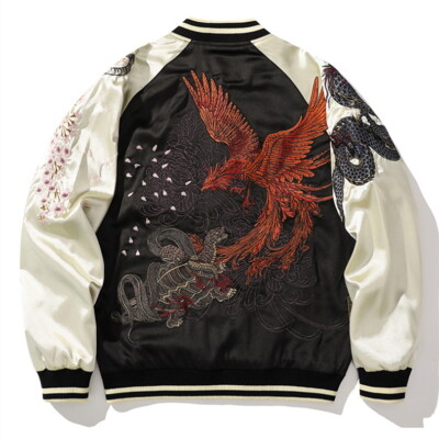 Souvenir Jacket Sukajan Japanese Pattern Embroidery Dragon Tiger