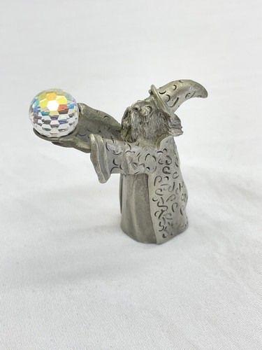 "Mago mago de peltre vintage Spoontiques con cristal 2,5"" de alto cm/592" - Imagen 6 de 14