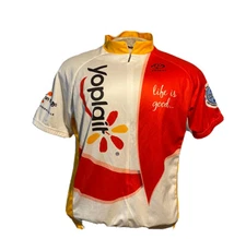 Primal Wear Yoplait "Life is Good" Cycling Jersey – Men’s Large Zip Front Bike S