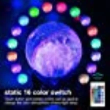 Himalayan Glow Kids Night Galaxy Lamp 5.9-inch 16 Colors LED 3D Star Moon Light