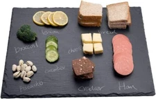 16x12in Large Slate Cheese Board for Meat, Cheese- Slate Platter with 2 Chalks