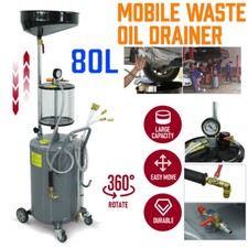 80L Waste Oil Drainer Tank Portable Garage Drain Drainer Extra Large Container