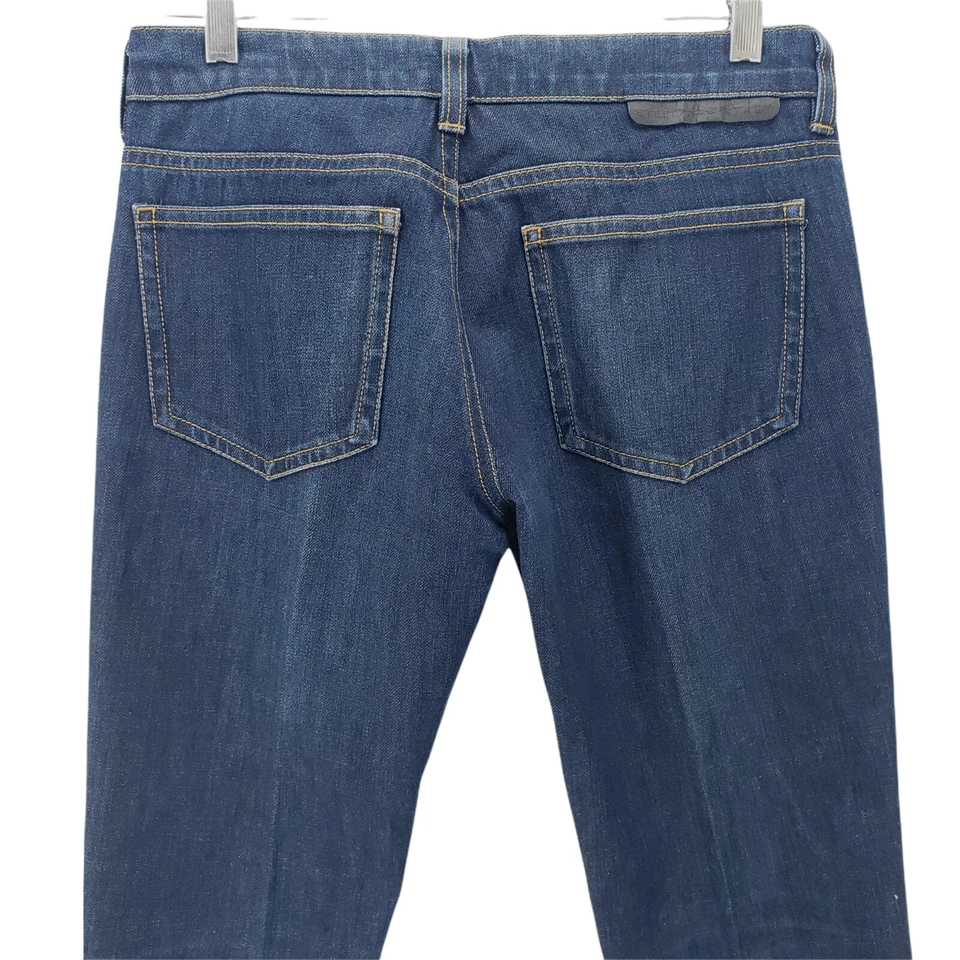 Pantalones de mezclilla ajustados azules para mujer Stella Mccartney dobladillo desgastado talla 28 hechos en Italia Foto 3 de 4