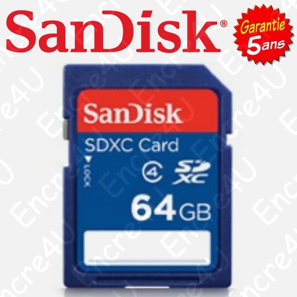 Carte Mémoire SANDISK 64 Go Gb SDXC : Existe aussi en version 4 8 16 ou 32 Giga - Photo 1/1