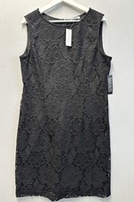 New York & Company Women’s Size 14 Black Floral Lace Overlay Sheath Dress