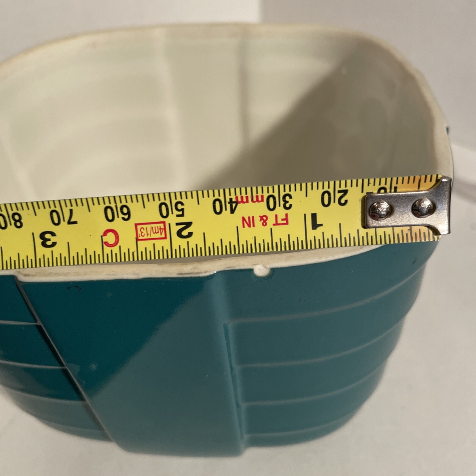 Hall China Co. Hotpoint Refrigerator 6” Square Green Ceramic Covered Dish