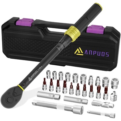 ANPUDS 3/8-1/4'' Drehmomentschlüssel Set mit Verlängerungsstangen für Profis