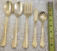 Hampton Silversmiths HSV149 Stainless Gold Electroplate 5-Pc Serving Set