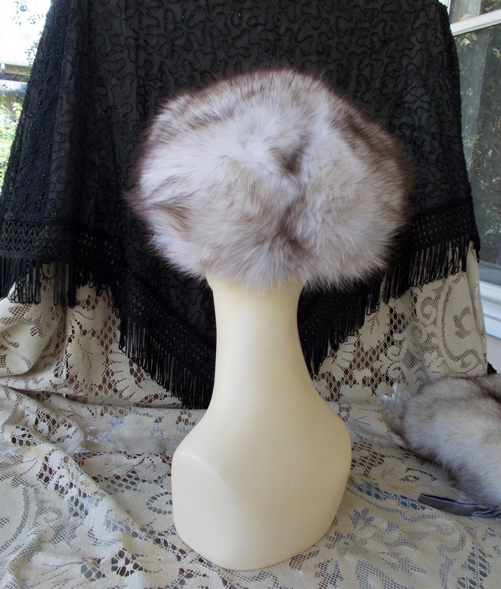 Vintage Fox Fur Hat Tam 22 1/4 Vintage Fox Fur Hat Tam 22 1/4