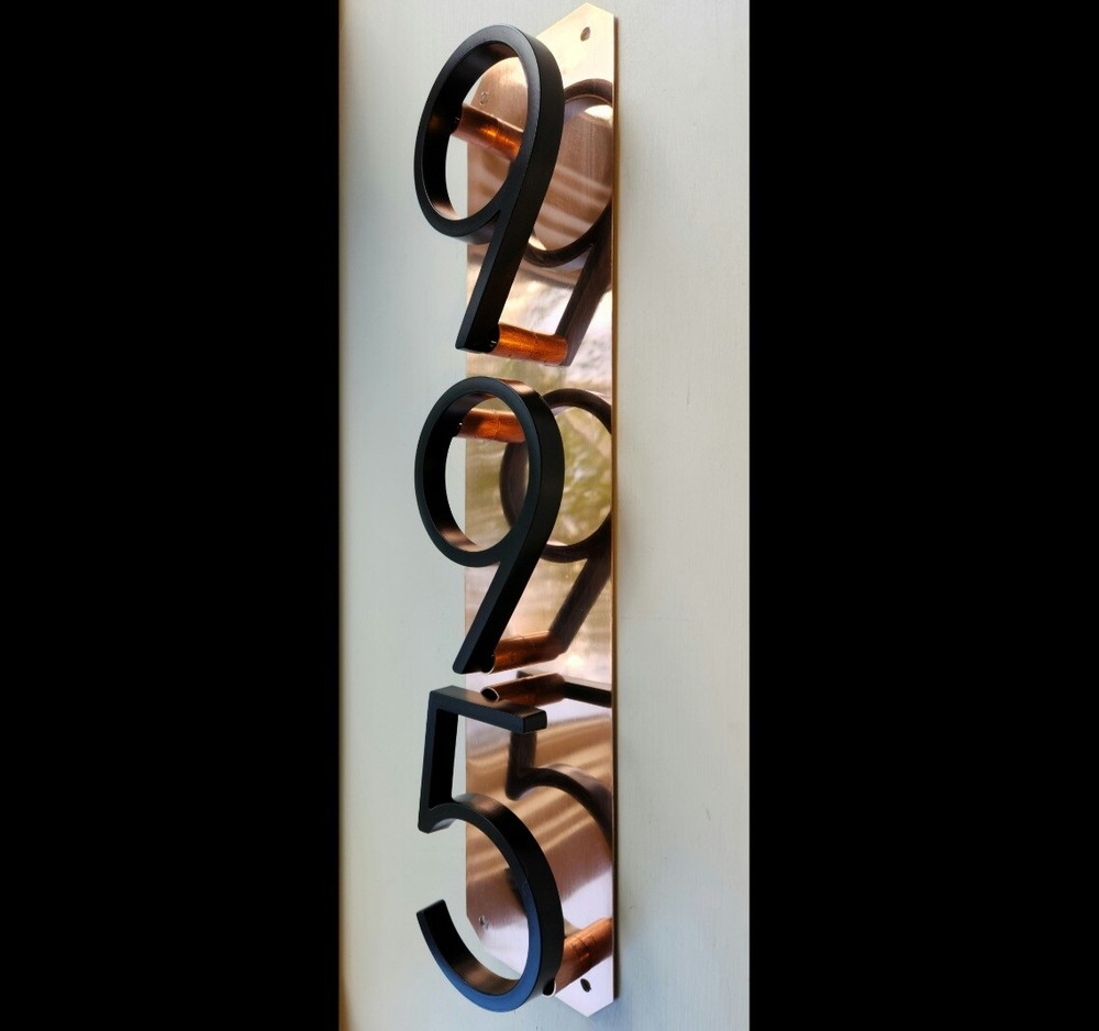 Pure copper address sign, Address plaque, House numbers, Address numbers