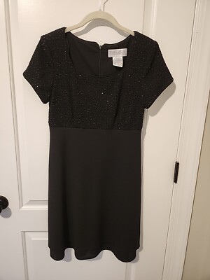 jessica howard short sleeve shift dress Vtg Jessica Howard Black Ruffles Shift Dress Short Sleeves Size 6
