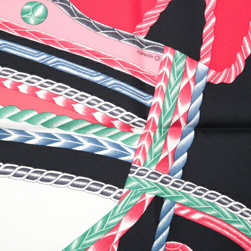 HERMES Scarf Carre 90 ROBE DU SOIR 100% Silk 35 in Red Pink Blue Multi R0009 - Picture 3 of 4