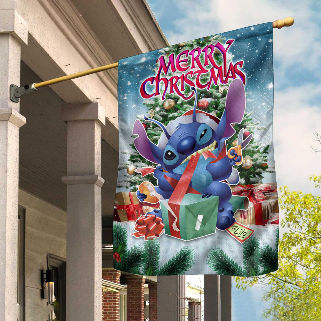 Stitch Christmas Disney Flag