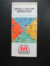 1960s Marathon Oil and Gas Service Station Central & Western US Map Vintage
