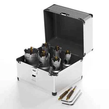 TCT Hole Saw Kit for Hard Metal，8 Pcs Hole Saw Set,5/8"-1-3/16" Inch Tungsten...