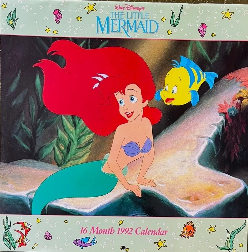 WALT DISNEY's LITTLE MERMAID 1992 16 Month Calendar, BRAND NEW