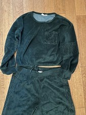 Beautees Girls Size Large Dark Green Two Piece Outfit Valore Fabric