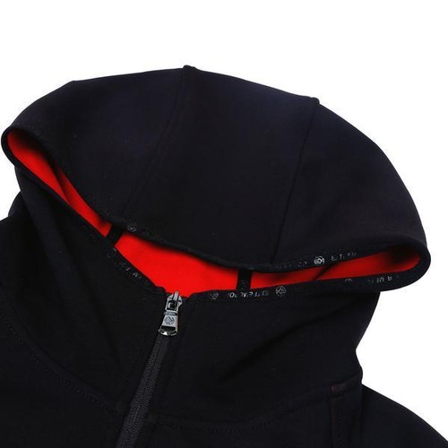 Mens Cotton Knit bonded Fleece Zipup Hoodie jacket Hooded Sweatshirt