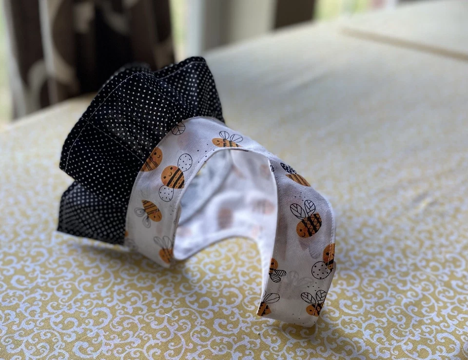 Handmade Ruffle Pet Harness Easy On Off Tiny Teacup Dog Puppy Clothes Bee Love - Image 4 of 4