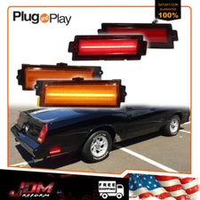 4PCS Amber LED Front & Red Rear Side Marker Lights For 81-88 Chevy Monte Carlo