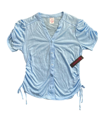 Neu mit Etikett neu No Boundaries Junior Damen Top Knopfleiste blau Größe S 3-5