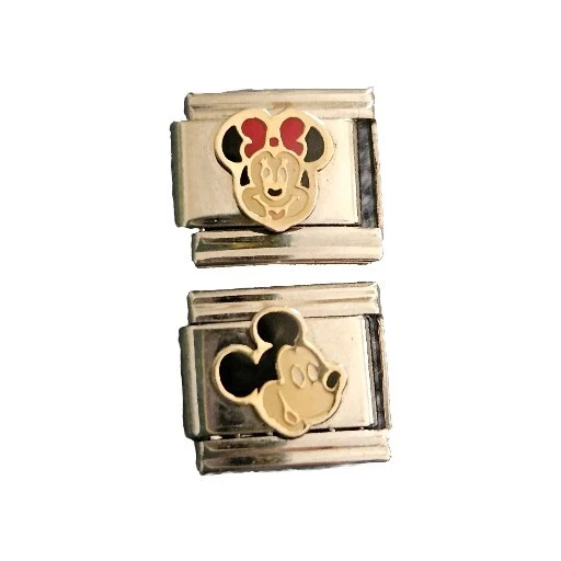 Dijes Italianos COLECCIÓN DISNEY MINNIE & MICKEY MOUSE Acero Inoxidable 9MM Foto 3 de 4