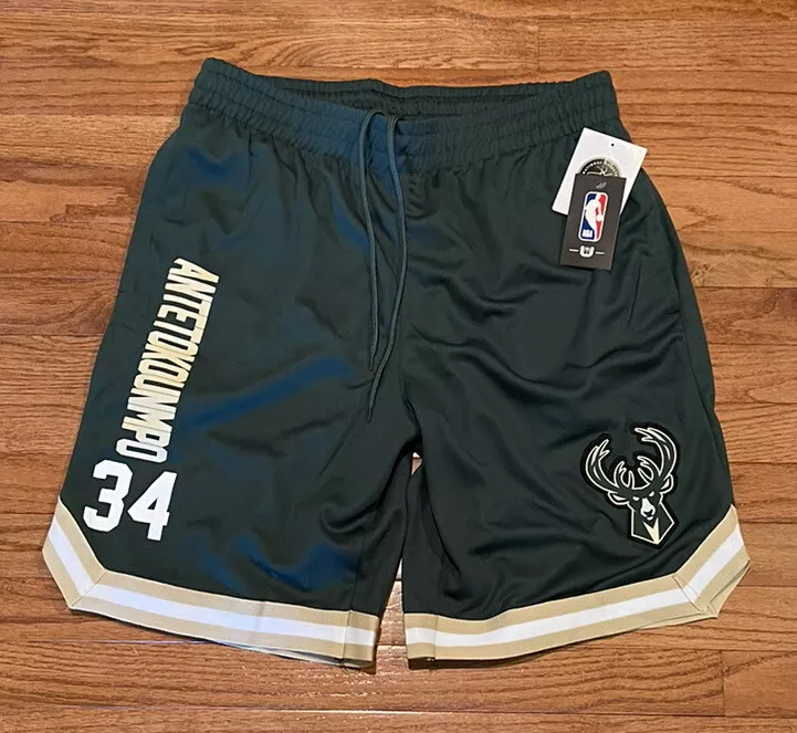 Men s UNK Milwaukee Bucks Giannis Antetokounmpo 34 Basketball Shorts Large