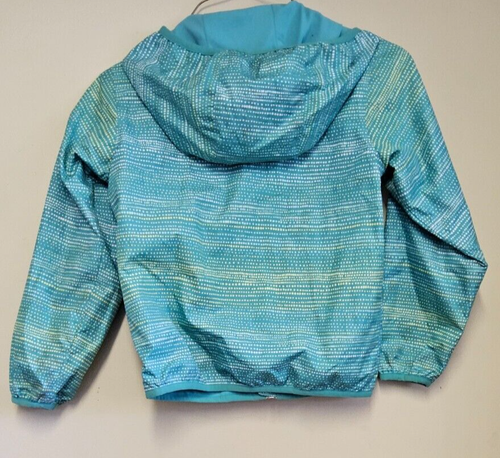 COLUMBIA GIRLS XS TEAL POLKA DOT JACKET ZIPPER AND HOOD - Picture 4 of 4