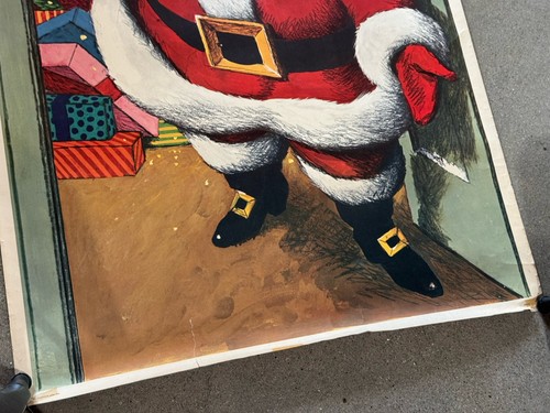 1960er Weihnachtsmann Türposter, Sears & Rehbock 72" x 36" Weihnachtsdeko - Bild 2 von 10