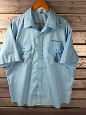Vintage Cintas United Airlines Shirt Mens XL Blue Short Sleeve Button Up